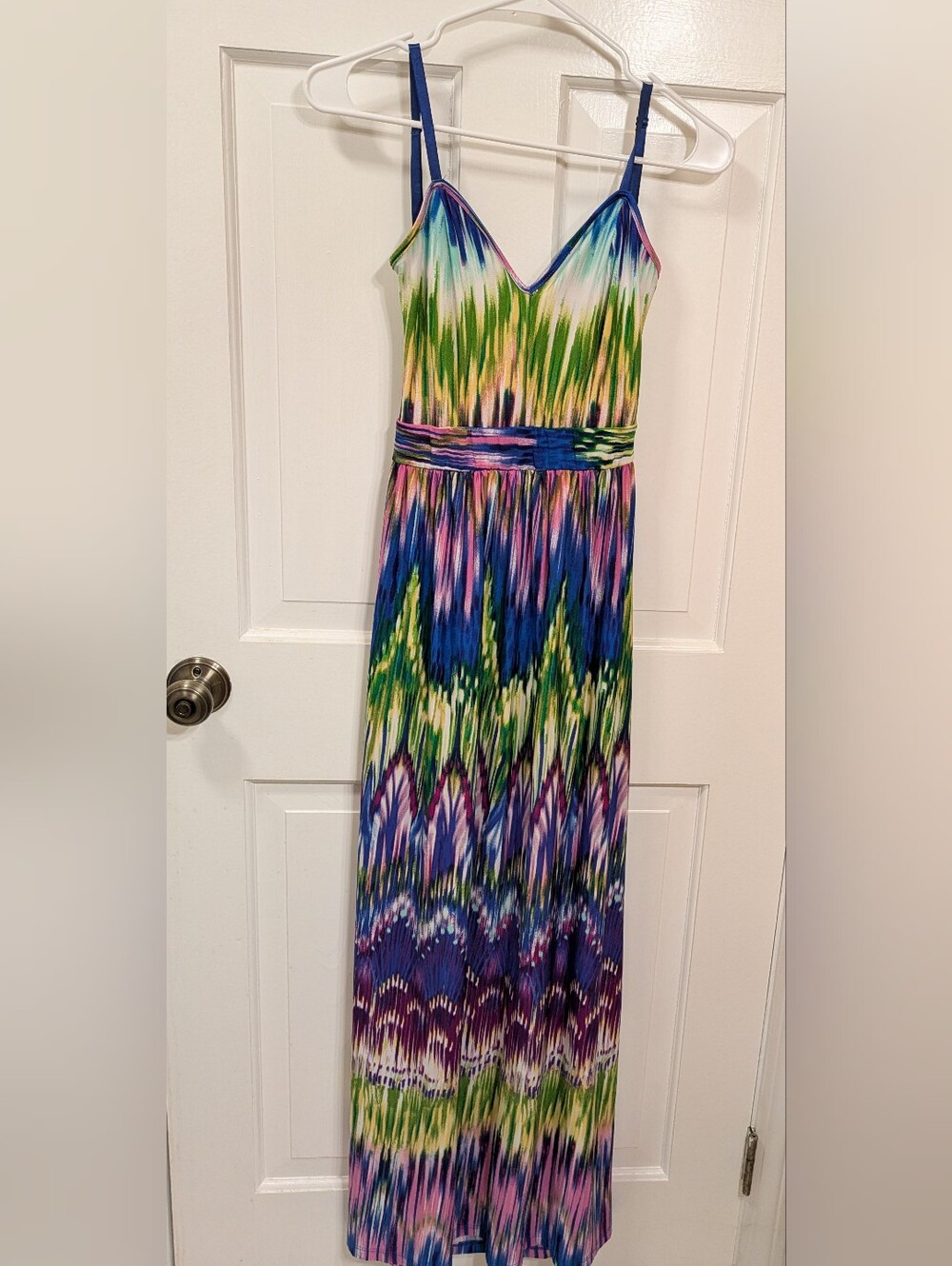 VENUS Multicolor V-Neck Spaghetti Strap Maxi Dress